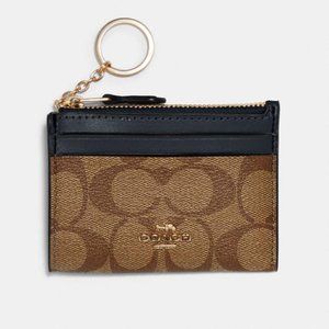 NEW Coach Mini Skinny Id Case In Signature Canvas